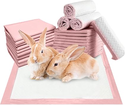 Tfwadmx Rabbit Pee Pads 30 Pcs 18" 13" Disposable Cage Liners Leak-Proof Super Absorbent Potty Training Pad for Puppy Guinea Pigs Hedgehog Hamsters Chinchillas Cats and Other Small Animals