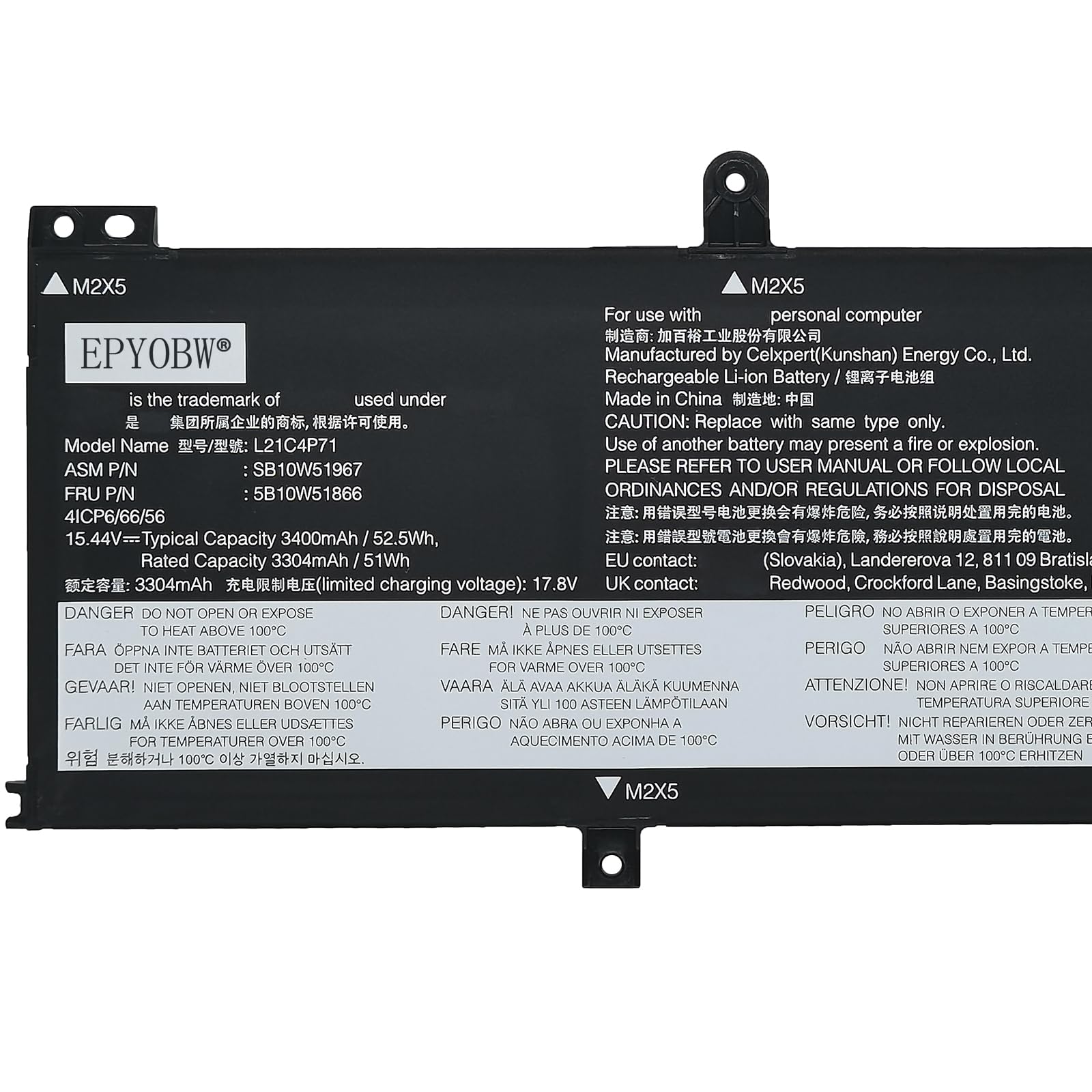 Amazon.com: EPYOBW L21C4P71 Laptop Battery 52.5Wh L21M4P71