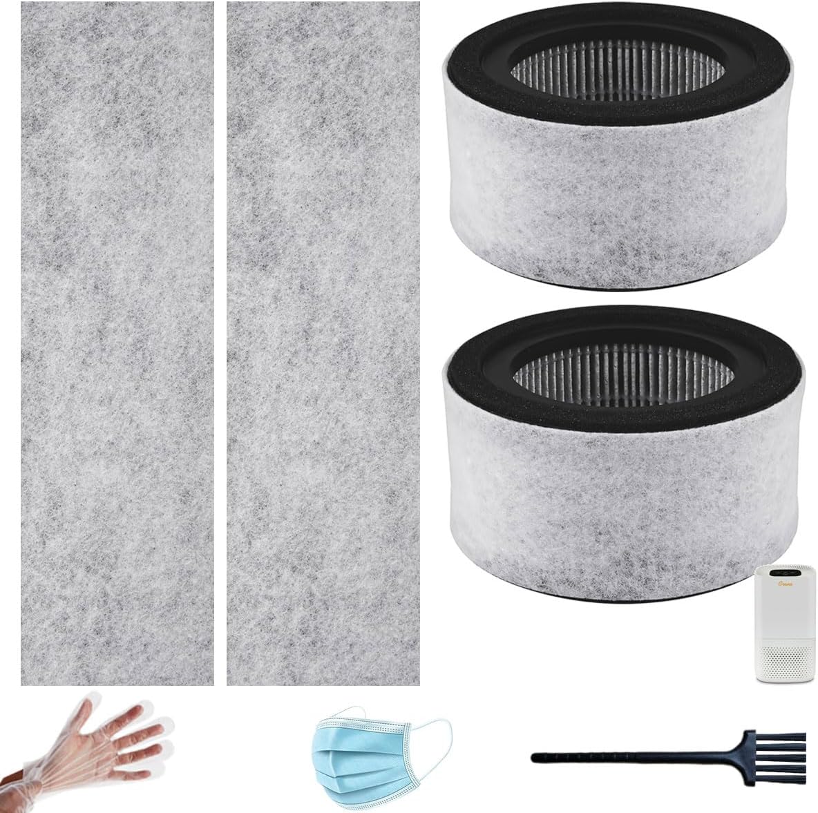 5067 Replacement Filter Compatible with Crane EE-5067 Air Purifier, Includes 2 True HEPA Carbon Filters and 4 Washable Pre-Filters, Compare to Part # HS-1994, 2-Pack