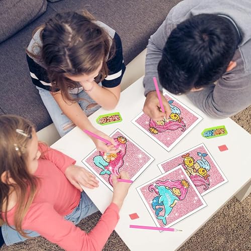 Miniatura 6 de ForPeak Arte de diamantes para niños, artes y manualidades para niños de 8 a 12 años, pintura de gemas de taladro completo de mosaico por números,