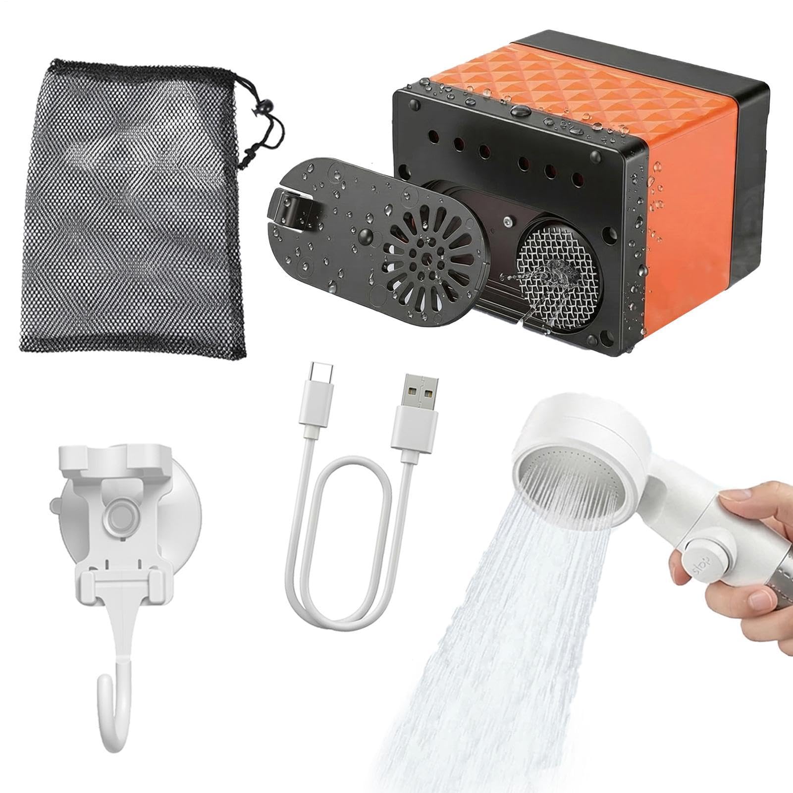 Générique Douche Portable 3 Modes Pulvérisation Affichage LED Lavage Tuyau | Kit Rinçage Corps Douche Portable Pour Tente Toilettes Salle de Bain Voiture Lavage Nettoyage des Animaux