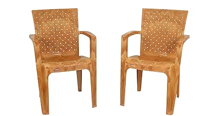 Prima Plastic Chair BIG BOSS3 | Set of 2 Indoor Outdoor Chair | Patio Chair | 100% Virgin Plastic Stackable Chairs for Dining Room, Bedroom, Kitchen, Living Room, Balcony, Office Work and Shop | Strong & Sturdy Structure