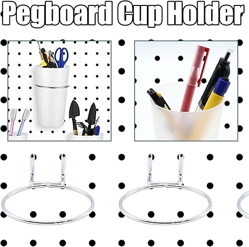 Miniatura 3 de Moicstiy Paquete de 6 recipientes para tablero de clavijas con cubos de almacenamiento, tarros, portavasos organizador para banco de trabajo,