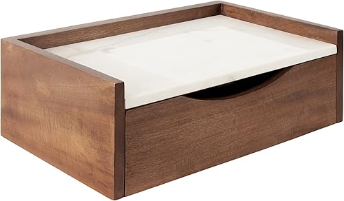 Kate and Laurel Kitt - Mesa auxiliar flotante moderna con cajón de almacenamiento para uso como mesita de noche de dormitorio, 18 x 12 x 7 pulgadas,