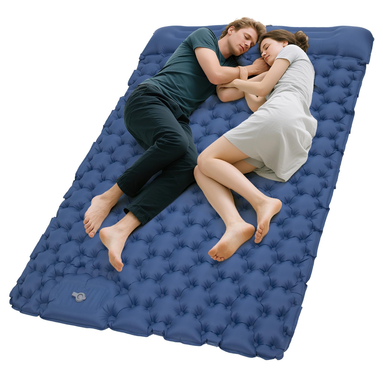 Elegear Self-Inflating Double Sleeping Pad, 4 Extra-Thick Queen Size with Foot Pump