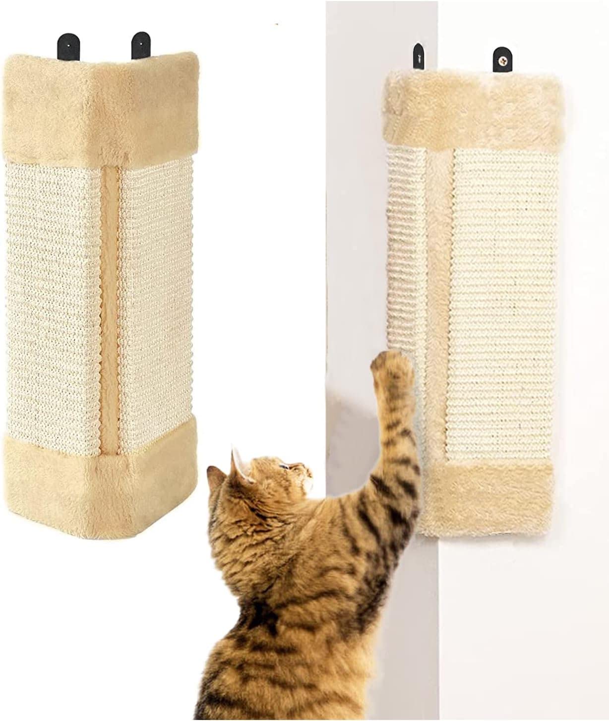 Sawanork Wall Mounted Cat Scratching Pads Corner Pet Scratch Pad Cats Walls Scratch Board Protector Vertical Anti Scratching Pad Pet Wear Resistant Mat for Furniture Sofa Door Protection