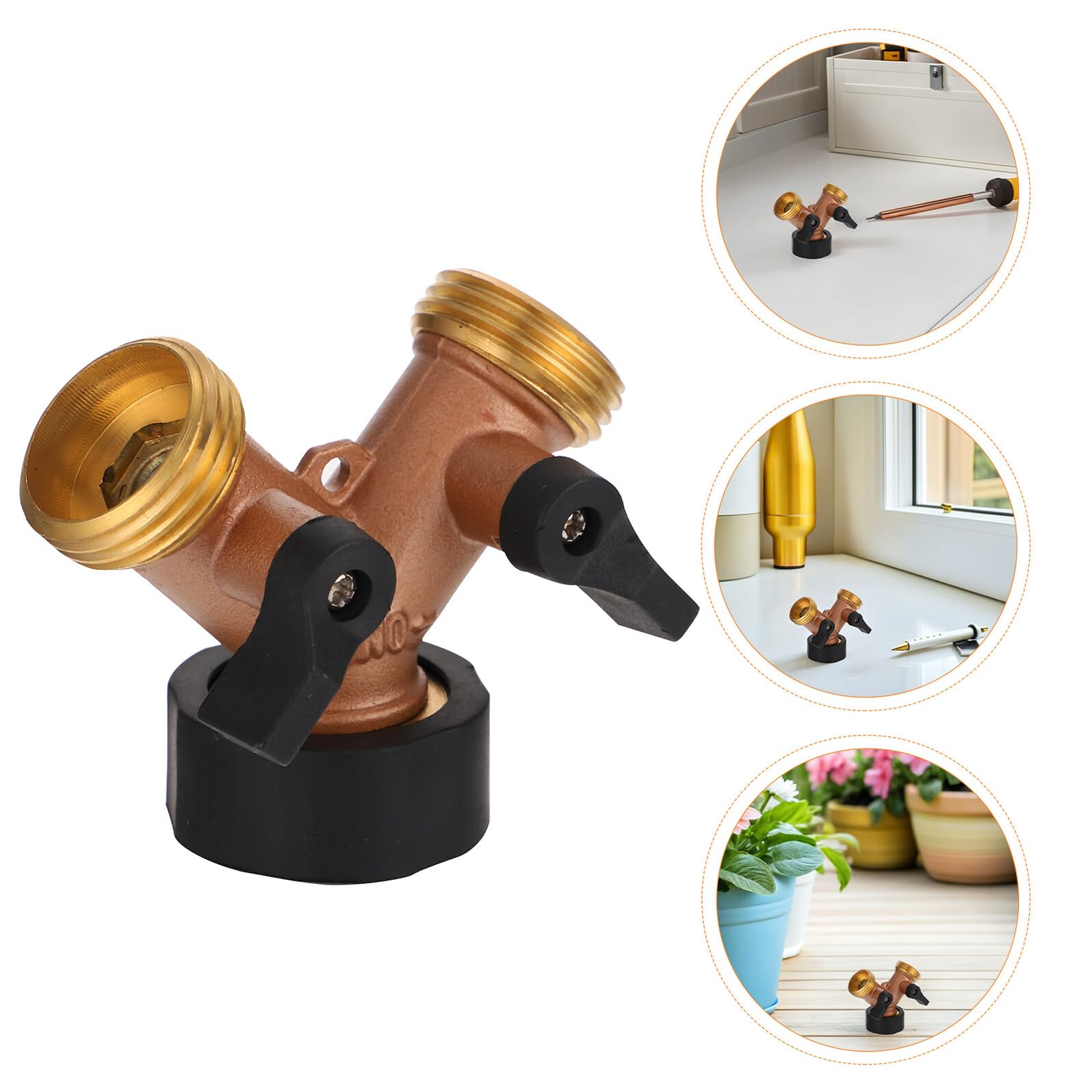 Sewroro 2 Stück Messing Schlauchverteiler mit Schnellkupplung Y Verbinder für Gartenschläuche und Tropfbewässerung Robust und Vielseitig für Außenwasserleitungen