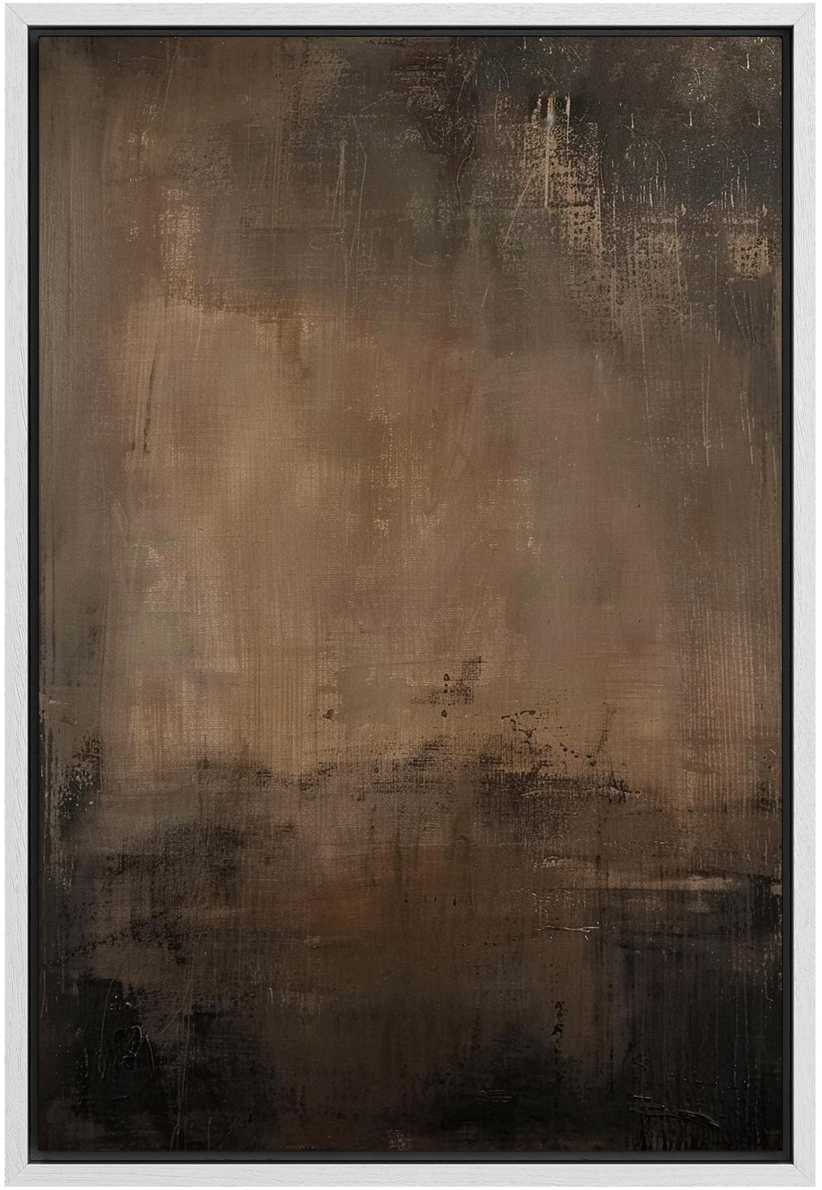 SIGNFORD Framed Canvas Print Wall Art Abstract Earthy Tones Rustic Neutral Illustrations Modern Art Decorative Bohemian Relax/Calm for Living Room,