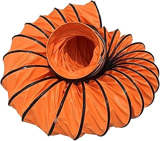 LIGUOYI PVC Flexible Ducting Flexible Foldable, 5m 10m Orange Ducting Hose for HVAC Heating Cooling Ventilatio, Portable HVAC Duct Hosing with Adjustable Rope and D-Rings