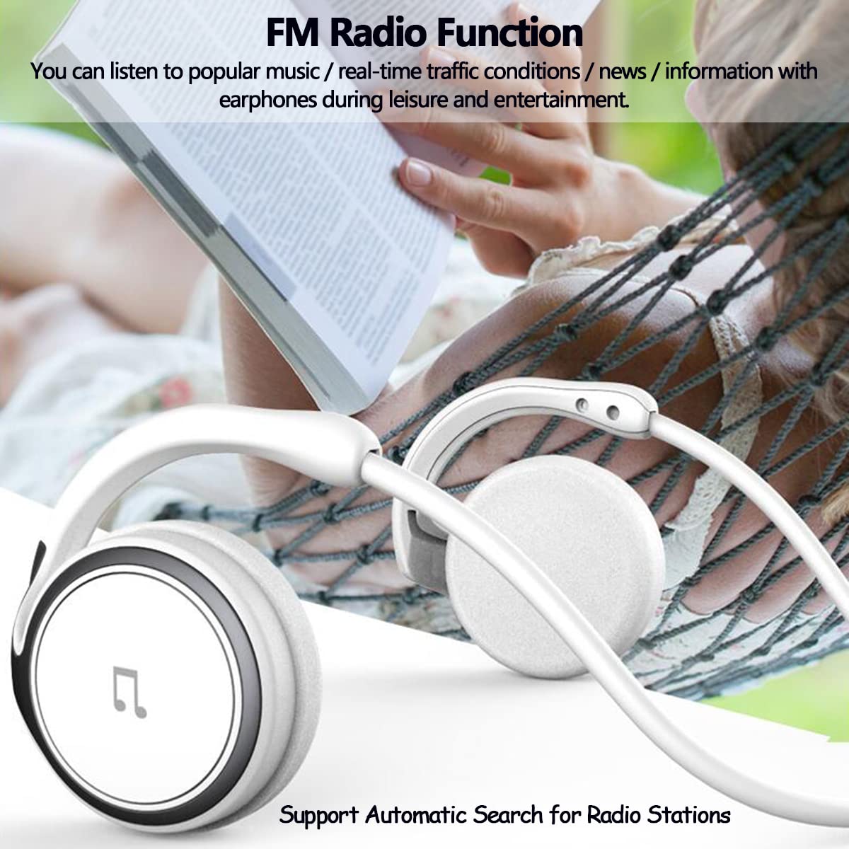 Bezprzewodowe sportowe słuchawki Bluetooth, wygodne składane lekkie słuchawki do biegania, obsługa karty TF/radio FM, dźwięk HiFi wiszące słuchawki douszne do jazdy na rowerze treningu pieszych wędrówek złote