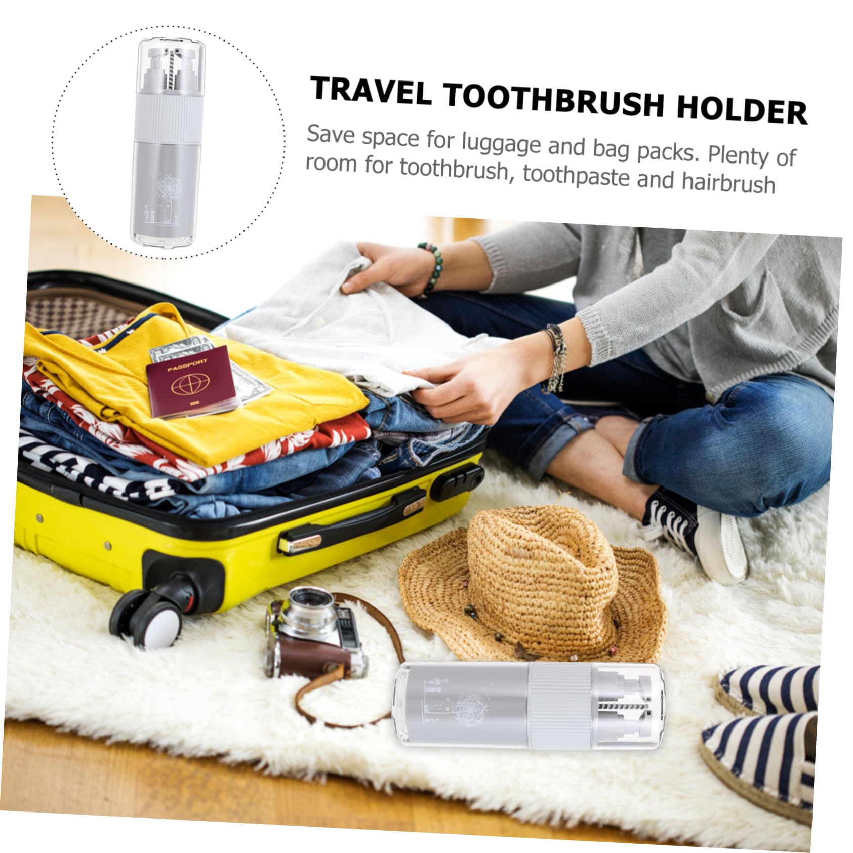 Ipetboom 10piezas Organizador De para Cepillo De Dientes y Pasta De Dientes Estuche Portátil con Peine y Botellas para Camping y Turismo