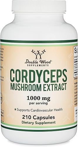 Miniatura 5 de Cápsulas Cordyceps (extracto de hongo Cordyceps Sinensis) 210 unidades, suministro para 3.5 meses, 1,000 mg (7% polisacáridos con alfa y beta