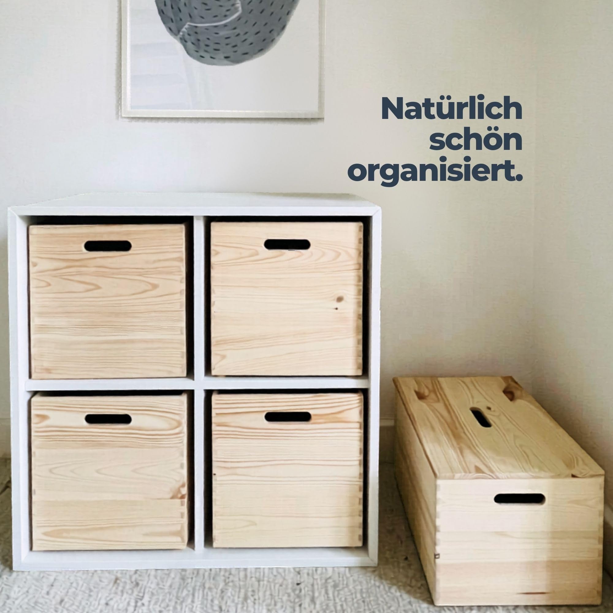 Spielzeugkiste aus Holz, Holzkiste 30x30x30 cm, Aufbewahrungsbox fürs Kinderzimmer & Wohnzimmer – passend für IKEA KALLAX und EKET – Holzbox für Spielzeug, Bücher & Kinderzubehör SONDERPOSTEN