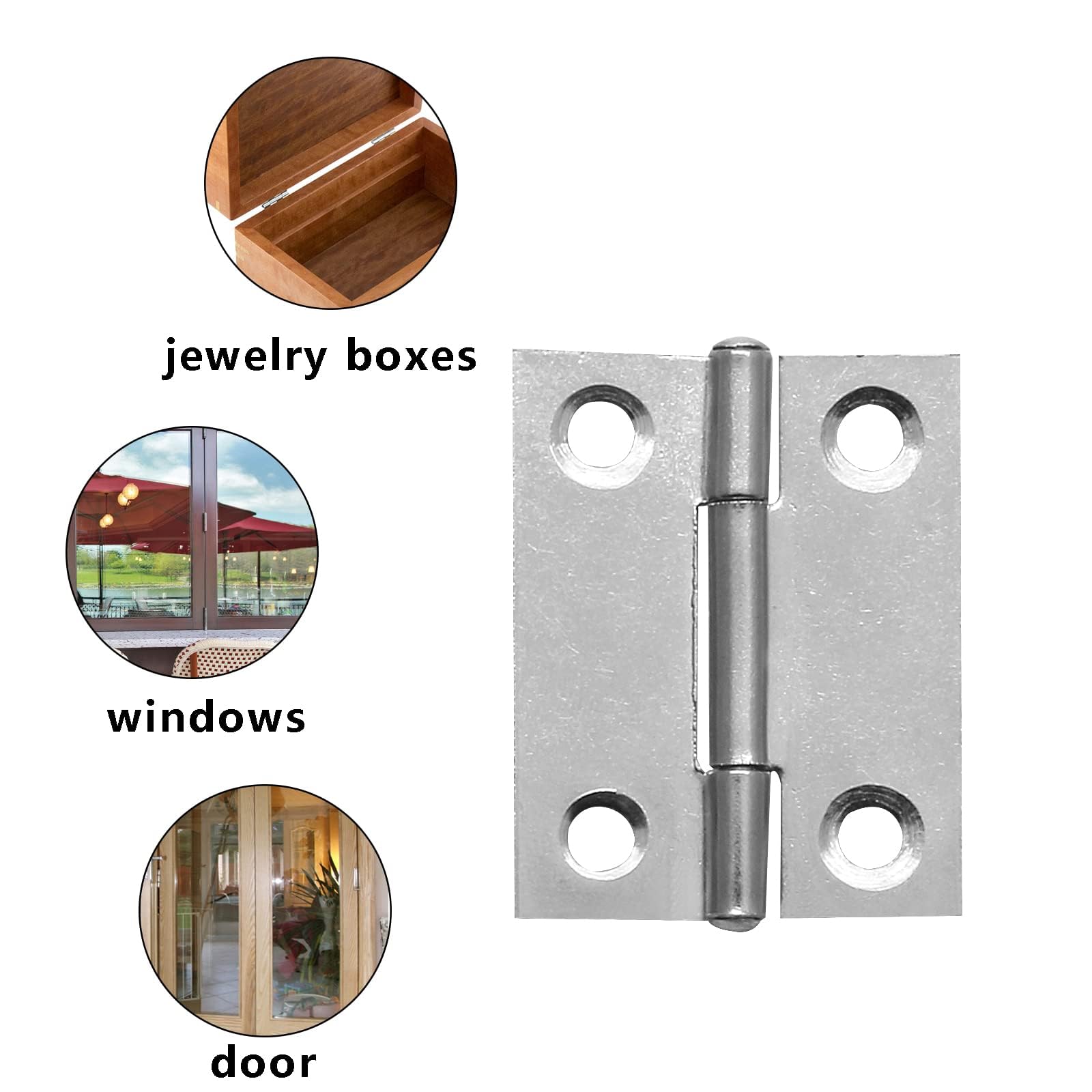Mini Butt Hinges - 12 Pack Stainless Steel -7