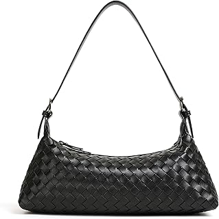 YLYYHH Shoulder Bags for Women, Woven Leather Crossbody Bag Small Hobo Cute Purse Tote Handbag Clutch, Black