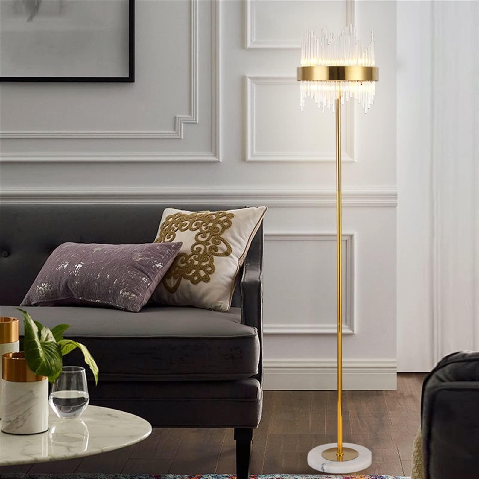 KKXXYQFC Elegante Lampada da in Dorato - Luce LED per Camera da Letto e Soggiorno - Elegante apparecchio di Illuminazione per Interni - Perfetto per l'arredamento della casa