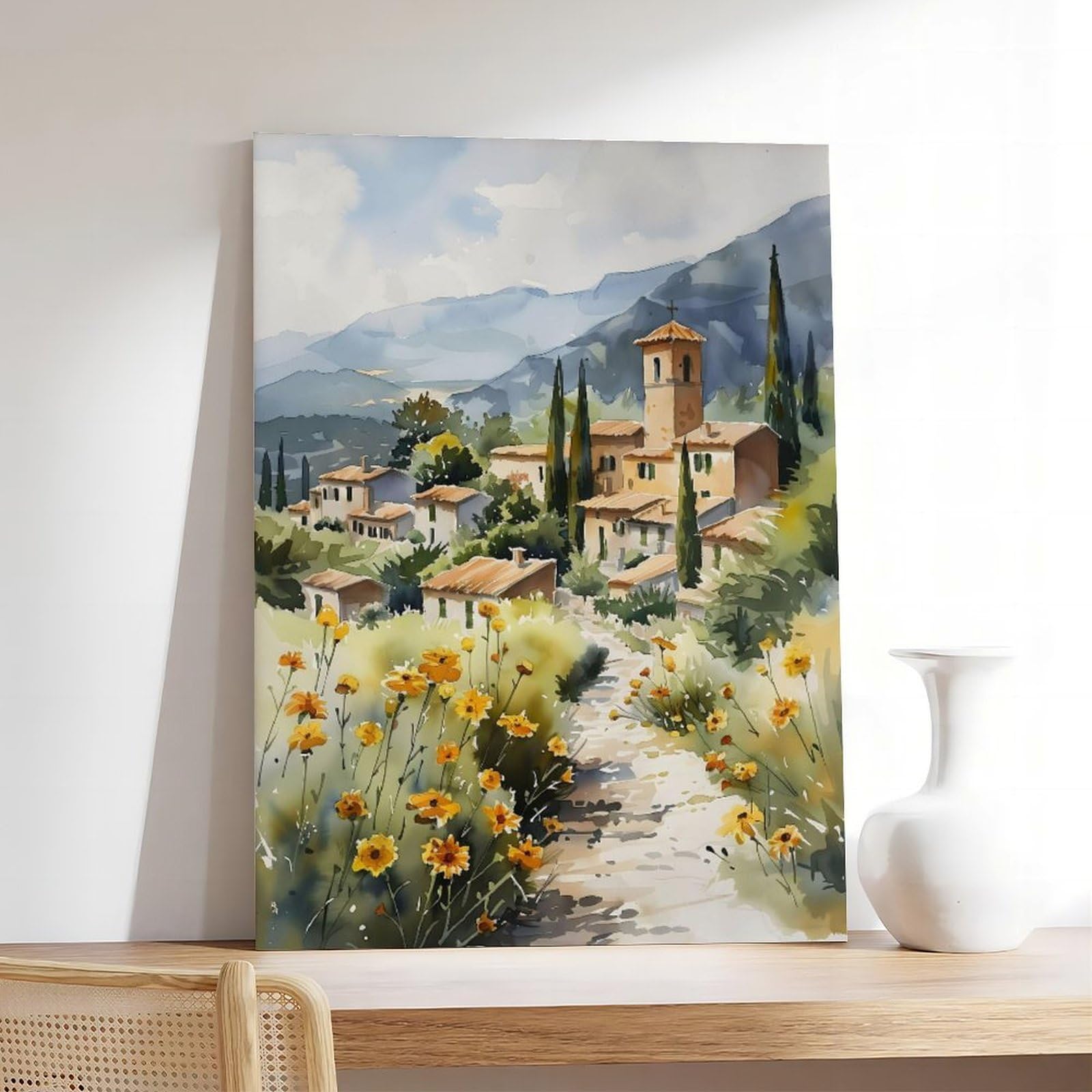 Amazon.com: ZJLAMZ Provence Watercolor Painting France Wall Art