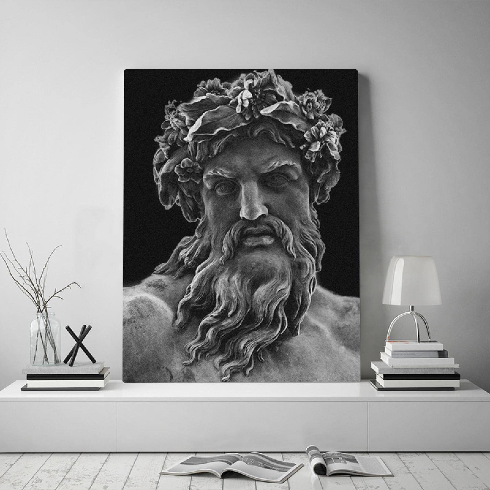 Buy KMMK Canvas Pictures Greek Mythology Zeus Sculpture Wall Art