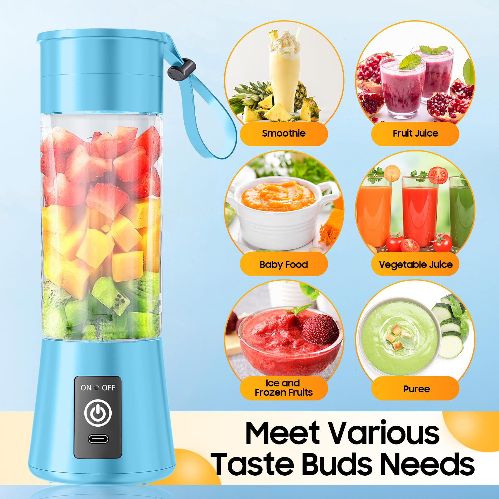 2025 Newly Upgraded Portable Smoothie Blender - Cordless Personal
