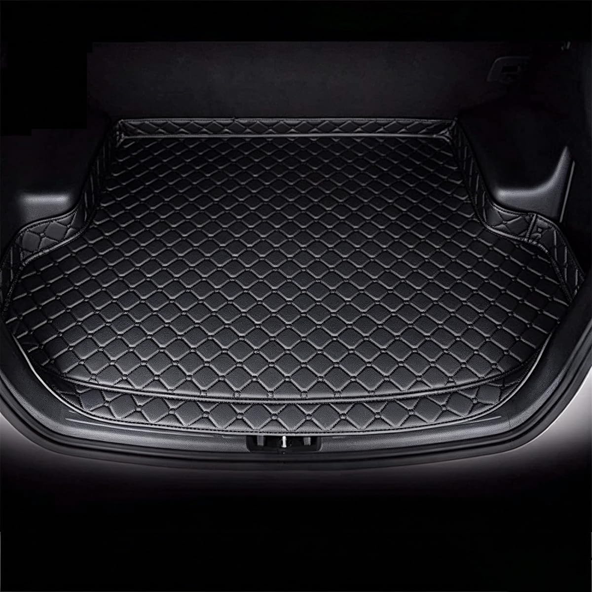 NIKTVEZ Car Leather Boot Liners, for Volkswagen Golf 2014-2020 Sedan Waterproof Boot Mats Cargo Tray Protector Liners Wear-Resistant Protector Pad Interior Accessories,B