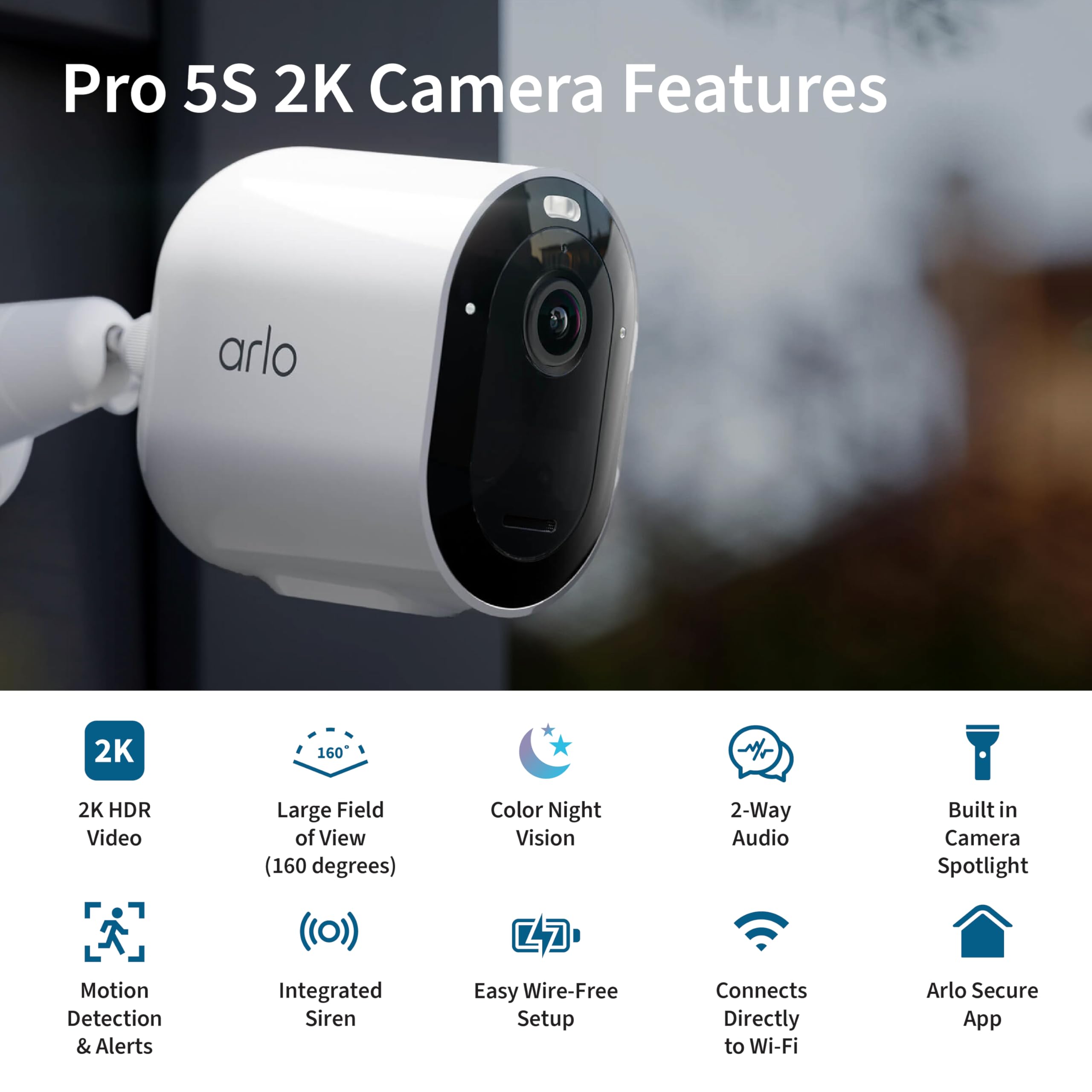 Amazon.com : Arlo Pro Security Camera 2K HDR 5th Gen - Wireless
