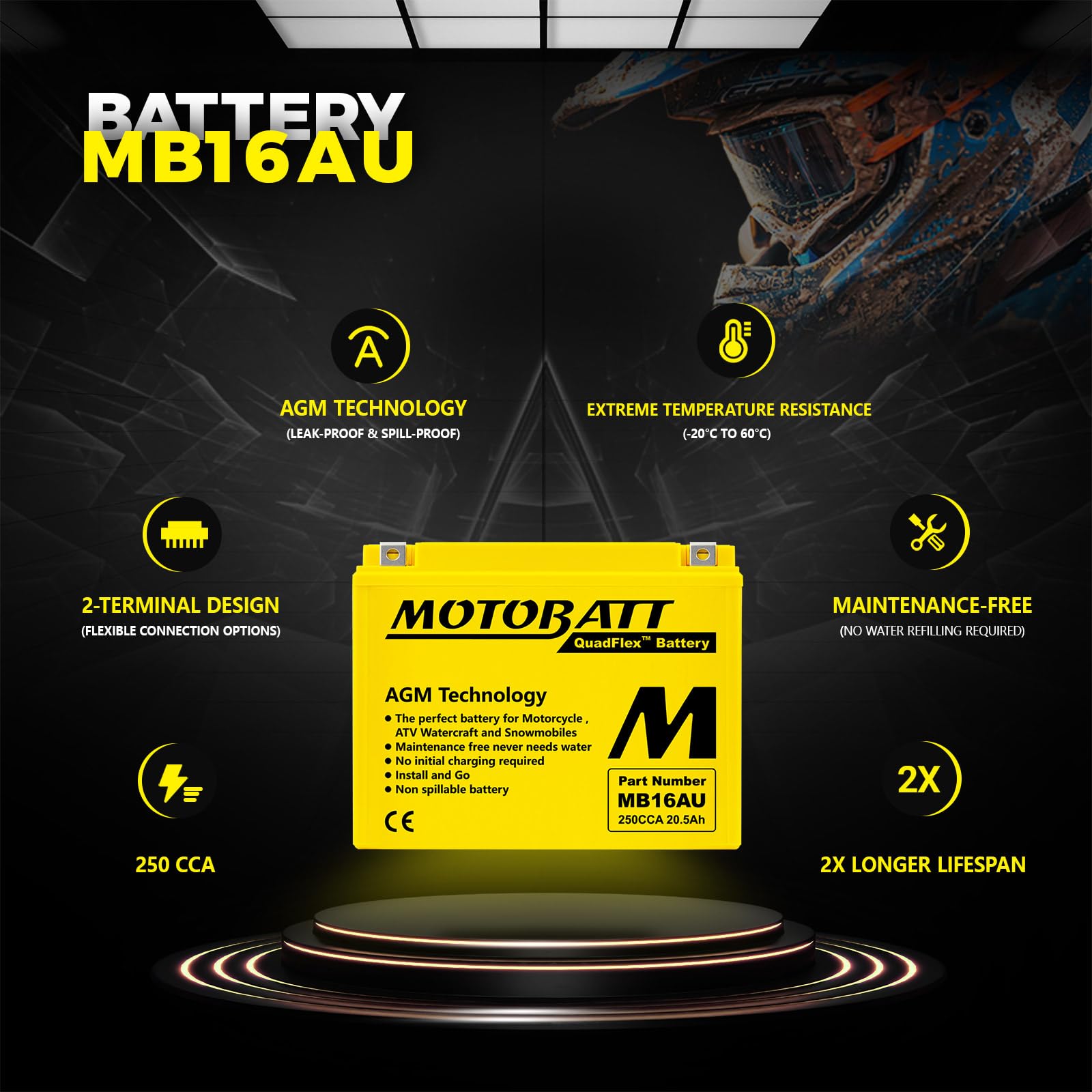 MOTOBATT Bateria MB16A