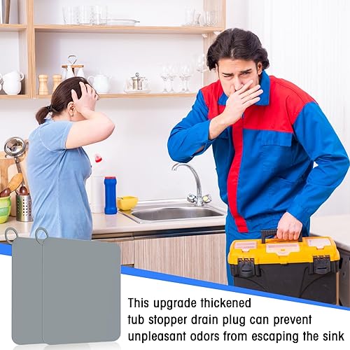 Vista 12 de Yinkin 6 tapas de drenaje para mantener alejados a los insectos de silicona, tapones de drenaje para bañera, tapetes antiolor, tapones desodorantes