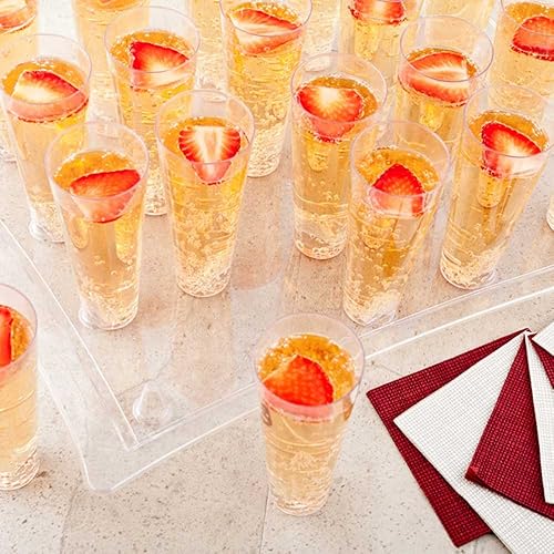 Miniatura 6 de Restaurantware Vasos de plástico rectos de 5 onzas, 100 vasos de plástico pequeños altos con bandejas incluidas, reciclables, vasos de plástico