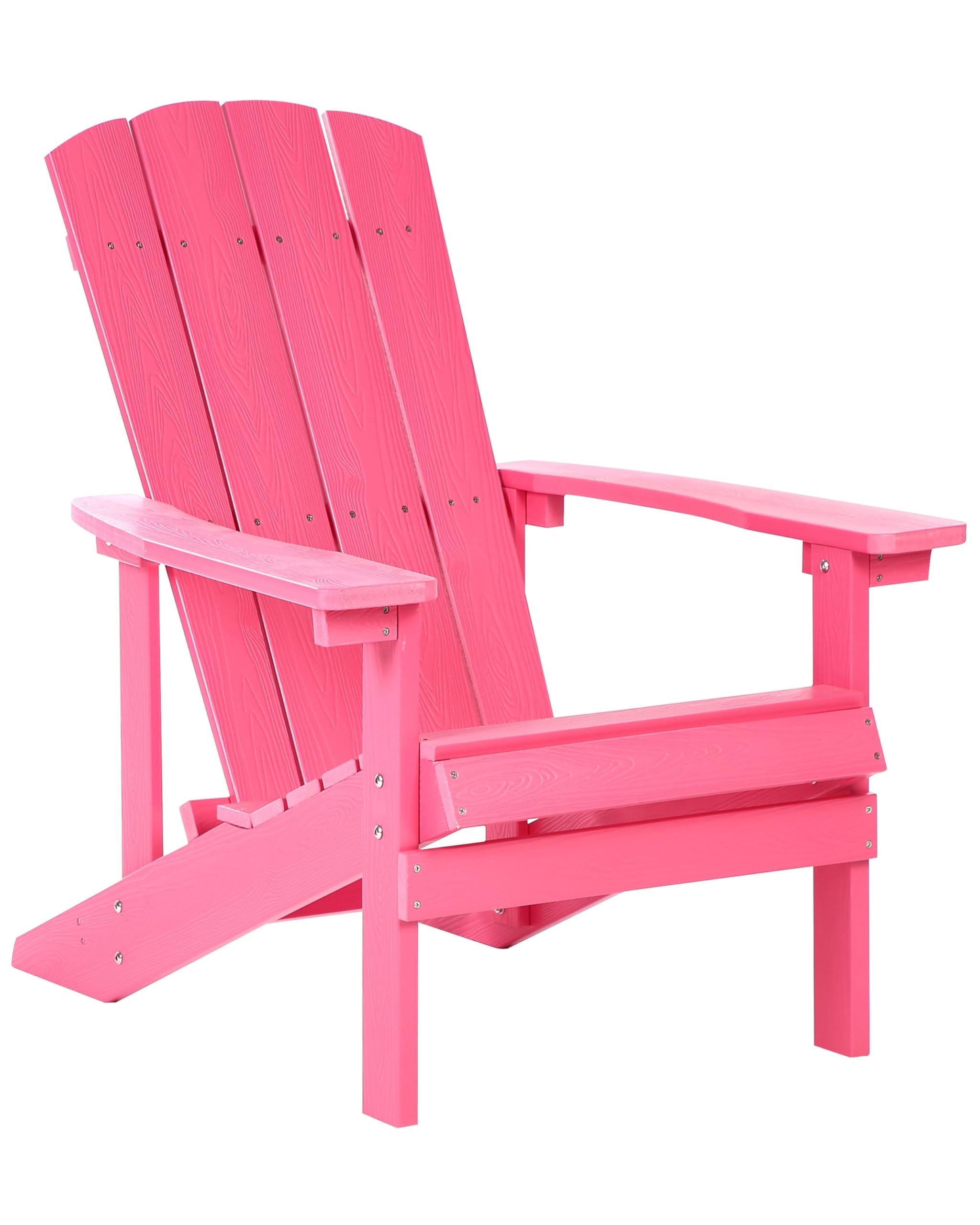 Chaise de Jardin en Plastique Effet Bois Terrasse Extérieur Rose Adirondack