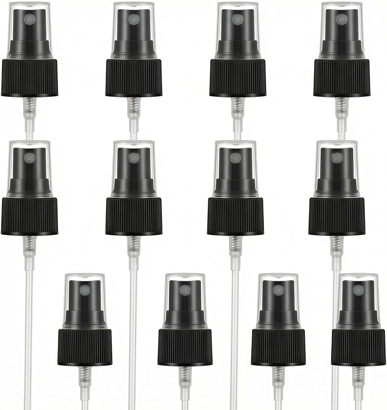 Tampa spray preta SYBL para frascos PET 20/410, pacote com 12