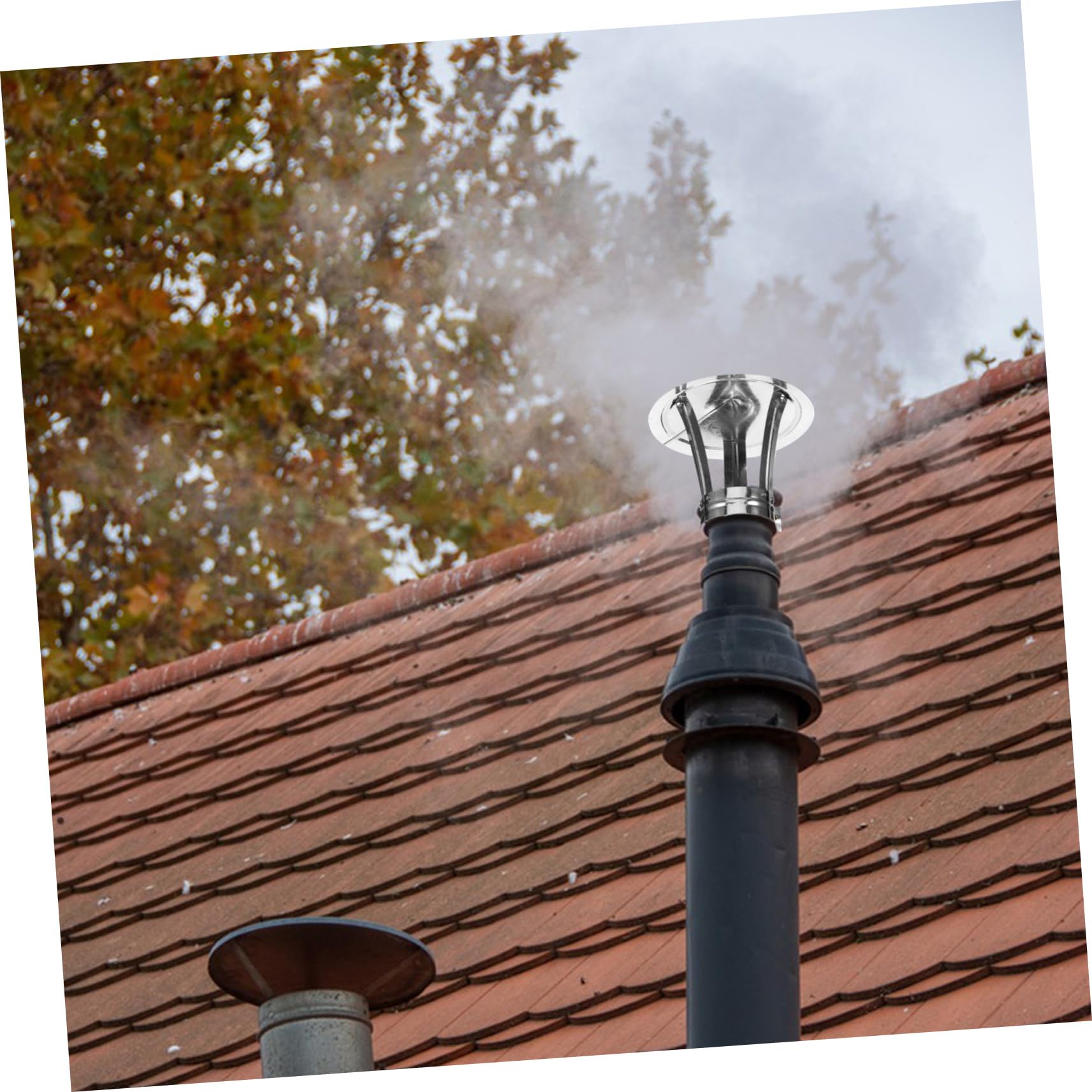 Copertura antivento per canna fumaria – 10 cm tappo di ventilazione in ferro, protezione per tubi della stufa esterna, copertura per ventilazione ottimale e protezione dalle intemperie