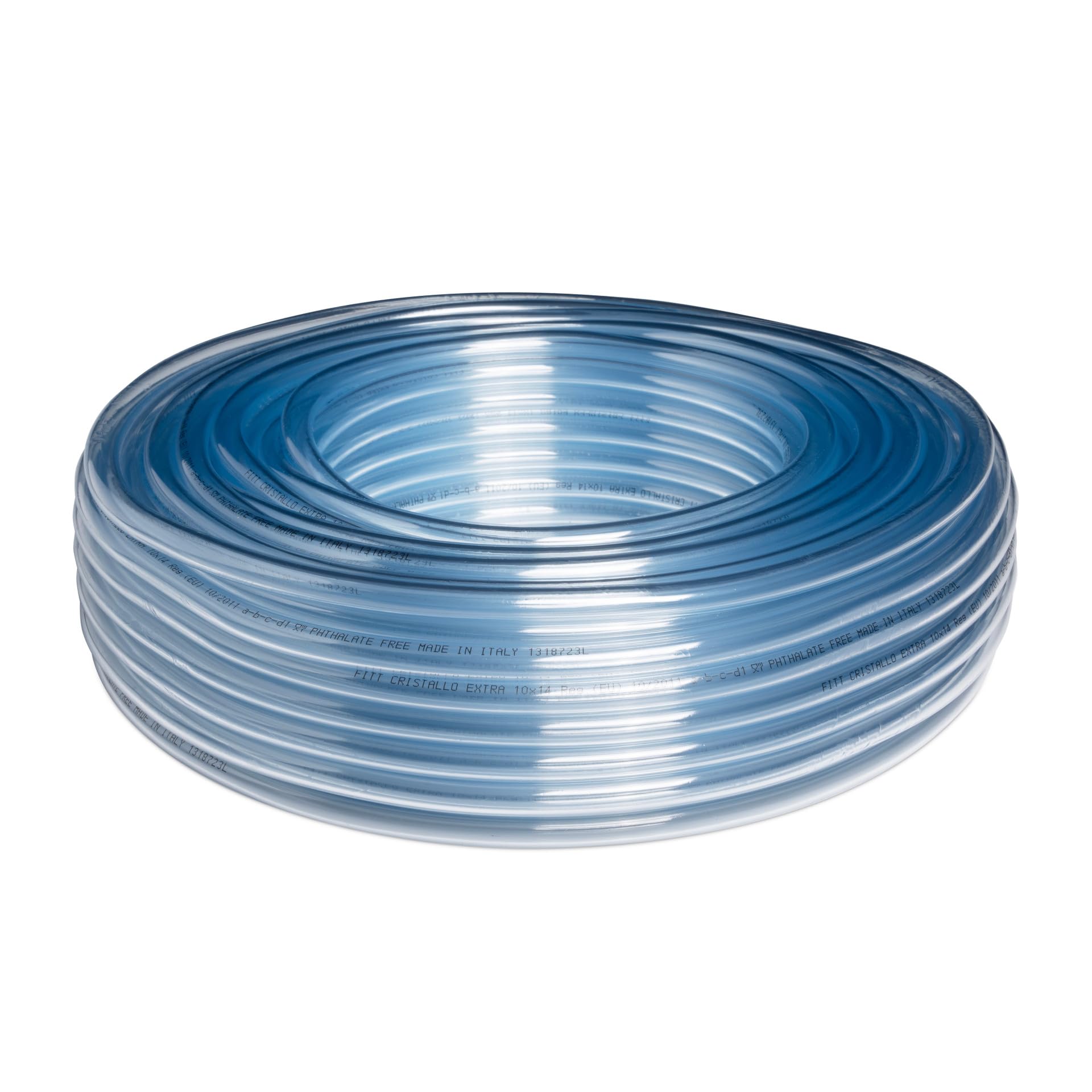 FITT CRISTALLO EXTRA Tuyau 10x14 mm 50 m, Certifié pour le Passage d’Eau et de Liquides Alimentaires Sans Pression, Teneur en Alcool Jusqu’à 50% Vol