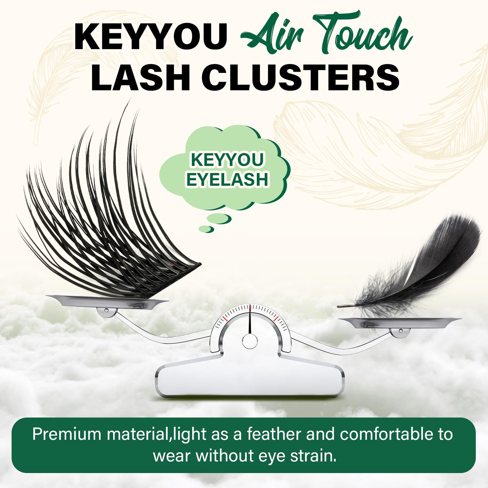 Wimpernbüschel 144pcs Einzelwimpern D Curl 8-18MIX Wimpernbüschel KEYYOU Air Touch Cluster Wimpern Super Leicht Weich Wispy Bequem Einfach DIY zu Hause(Air02-D-8-18MIX)