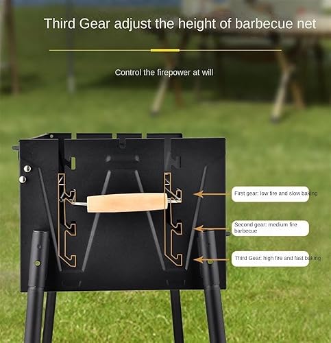Miniatura 5 de Parrilla de carbón portátil Parrilla de carbón Parrilla de barbacoa para cocinar barbacoa Parrilla para patio trasero, fiesta, picnic, viajes,
