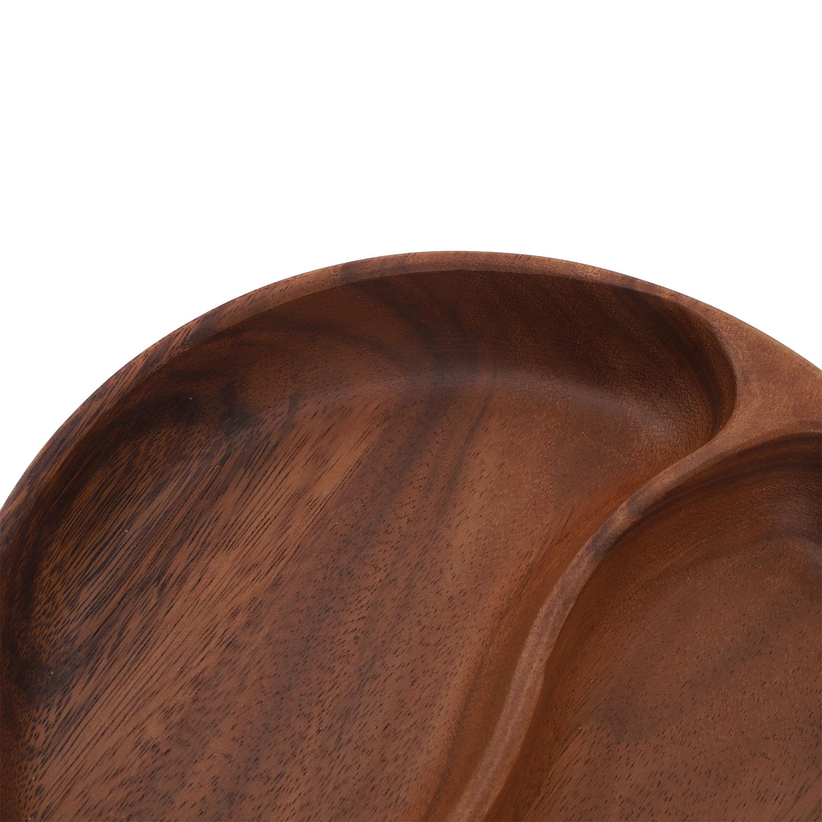 Serviertablett aus Holz, handgeschnitzt, Mehrzweckplatte für Obst und (Großes Fach Oval)