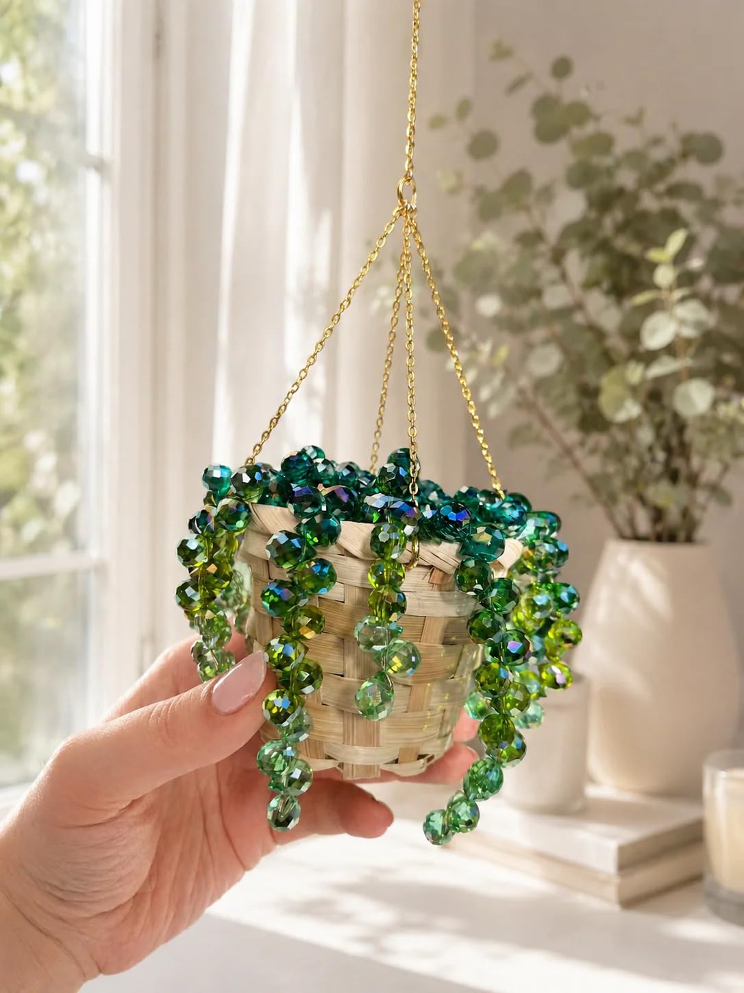 Beaded Hanging Plant Suncatcher DIY Kits - Classic Green 270 Beads