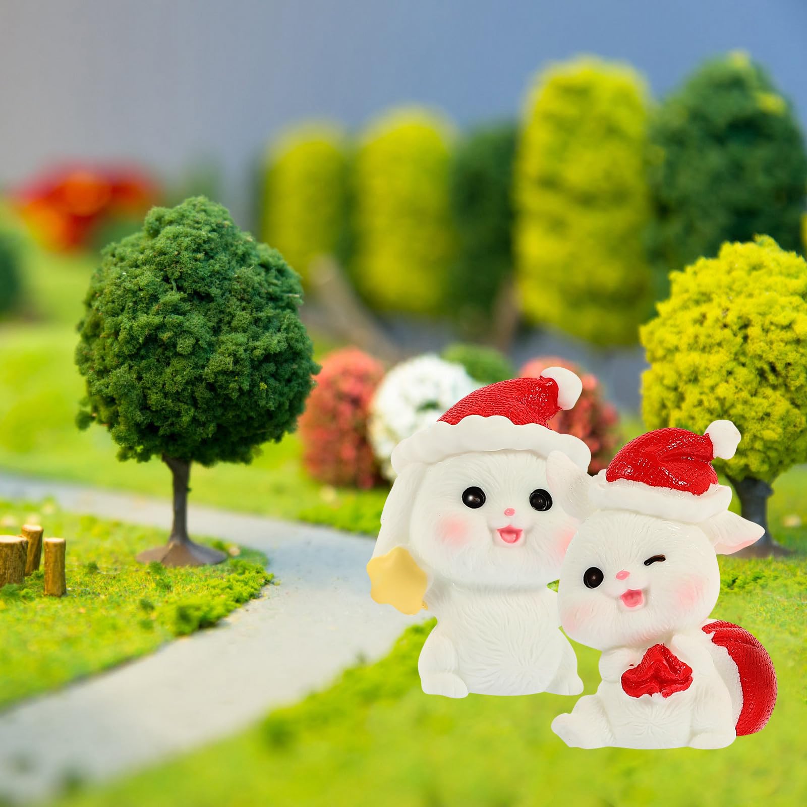 Didiseaon 50 Unidades Figura Navideña de Conejo en Trineo, Miniatura de