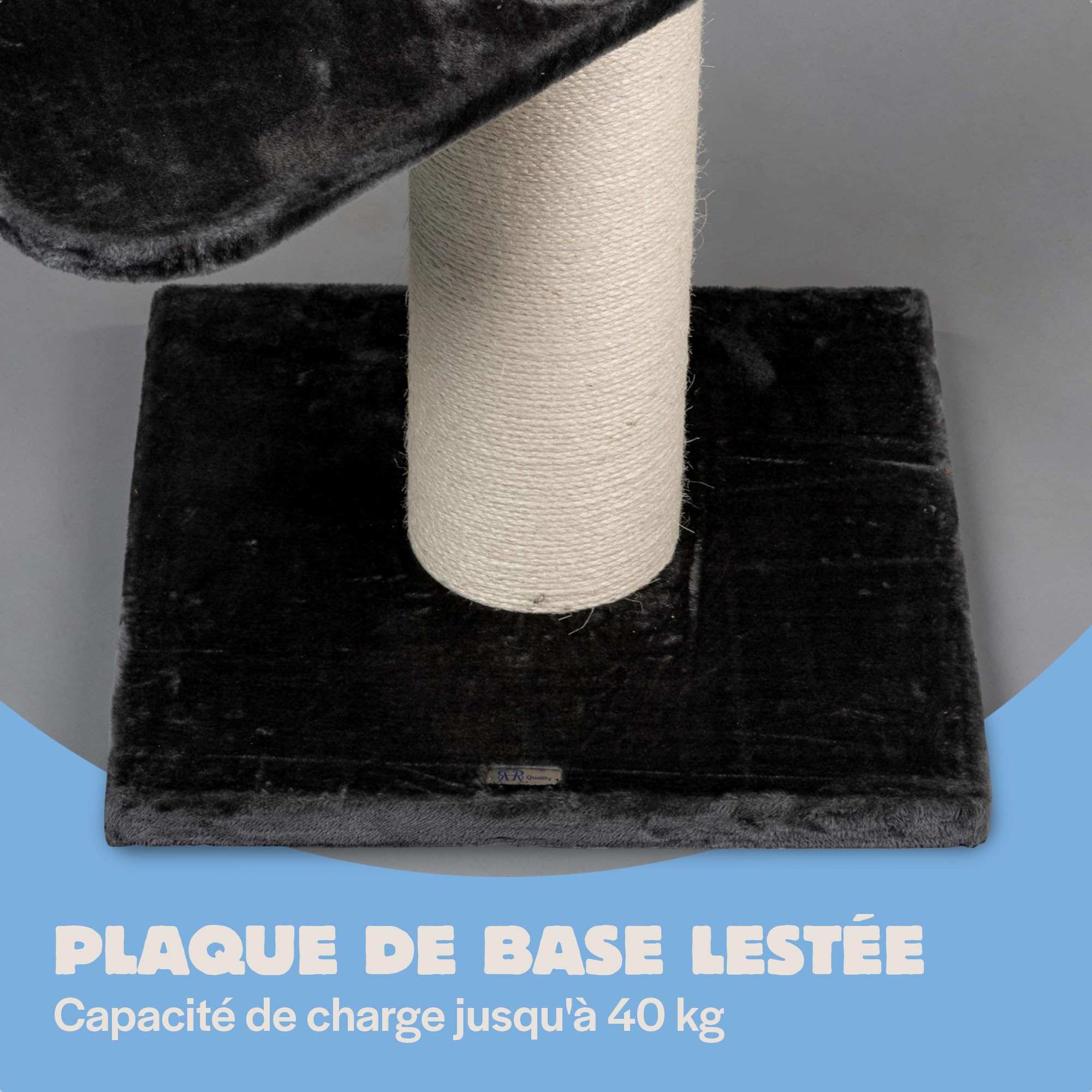 Arbre à Chat Bois Massif XXL 190cm - Griffoir Sisal, Niche, 3 Plateformes, Bulle, Pour Grands Chats Maine Coon