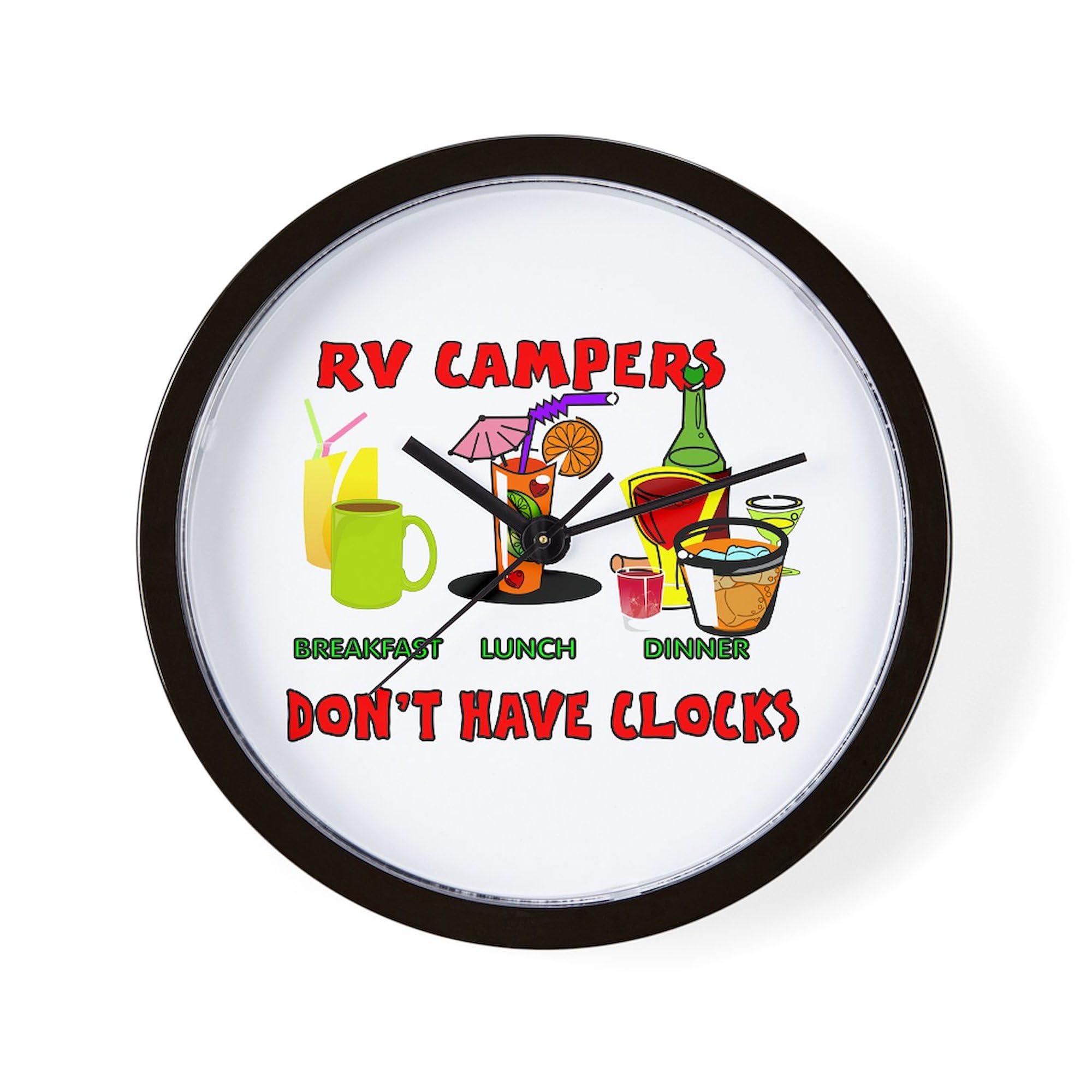 CafePress RV Campers 10" Wall Clock for Livingroom, Kitchen, or Office