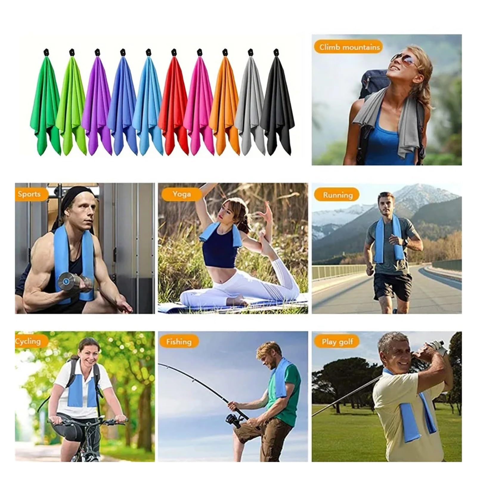 Asciugamano Palestra Donna Asciugamano in microfibra con borsa a rete, asciugamani assorbenti ad asciugatura rapida for campeggio, palestra, yoga, zaino in spalla, escursionismo(Color 1,80x130cm)