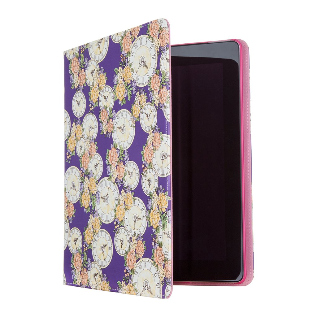 IDEGG Case for iPad 2 3 4 (Purple with Clock Flower,iPad 2/3/4)