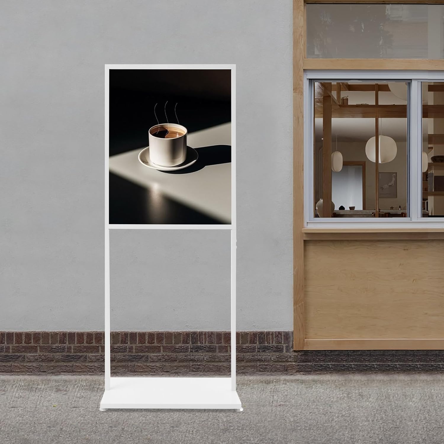 22x28 inch Sign Holder Poster Stand Menu Board Displays Stand, White Pedestal Floor Standing Banner Message Advertisement Holder for Restaurant Cafe Hotel Store