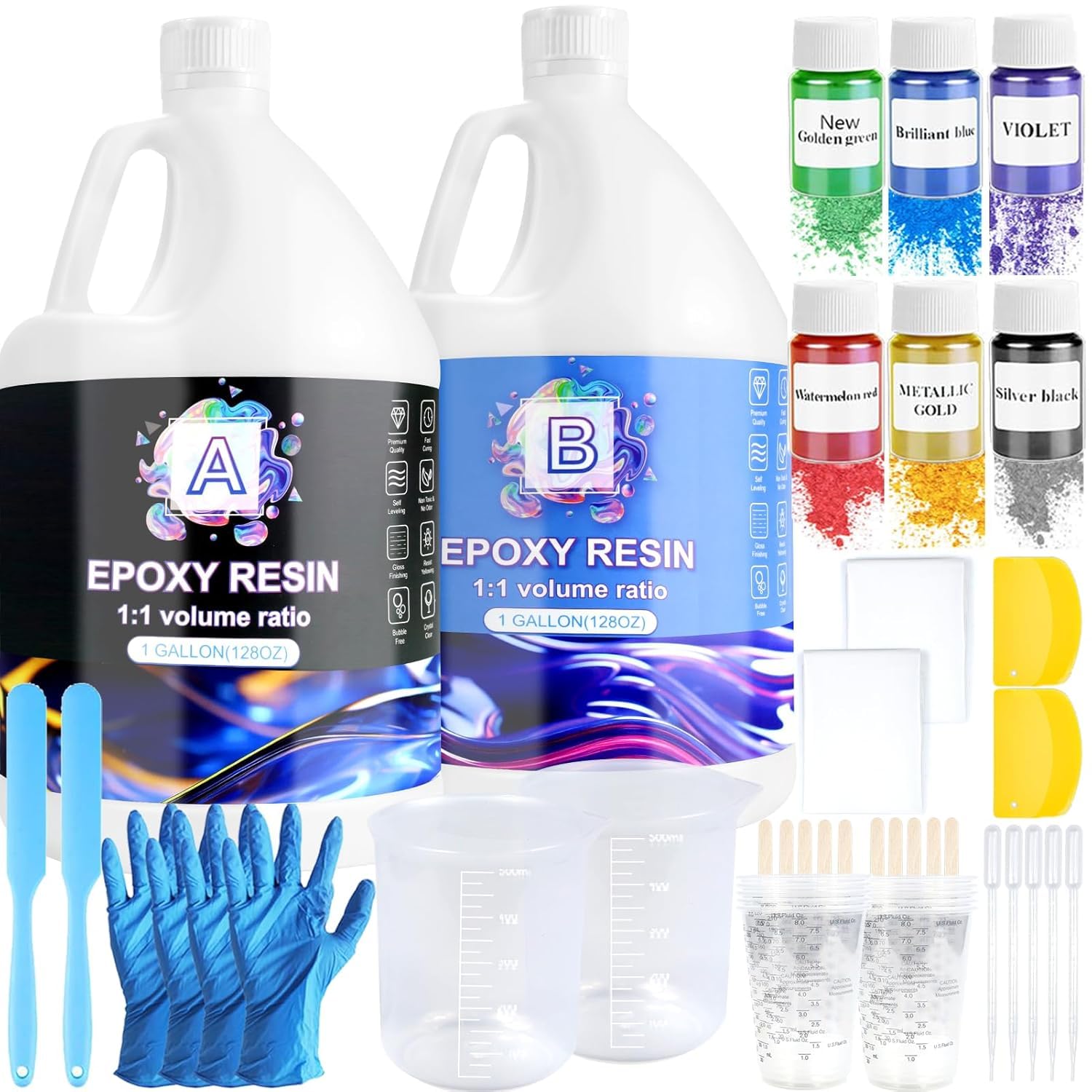 Sponsored Ad – Epoxy Resin Kits-7.6 L/2 Gallons Crystal Clear Epoxy Resin&Hardener for Beginners,Resin Starter Kit for DIY Art&Craft,Jewelry Making,Mold Casting,Table Top Coating,Wood,Gift