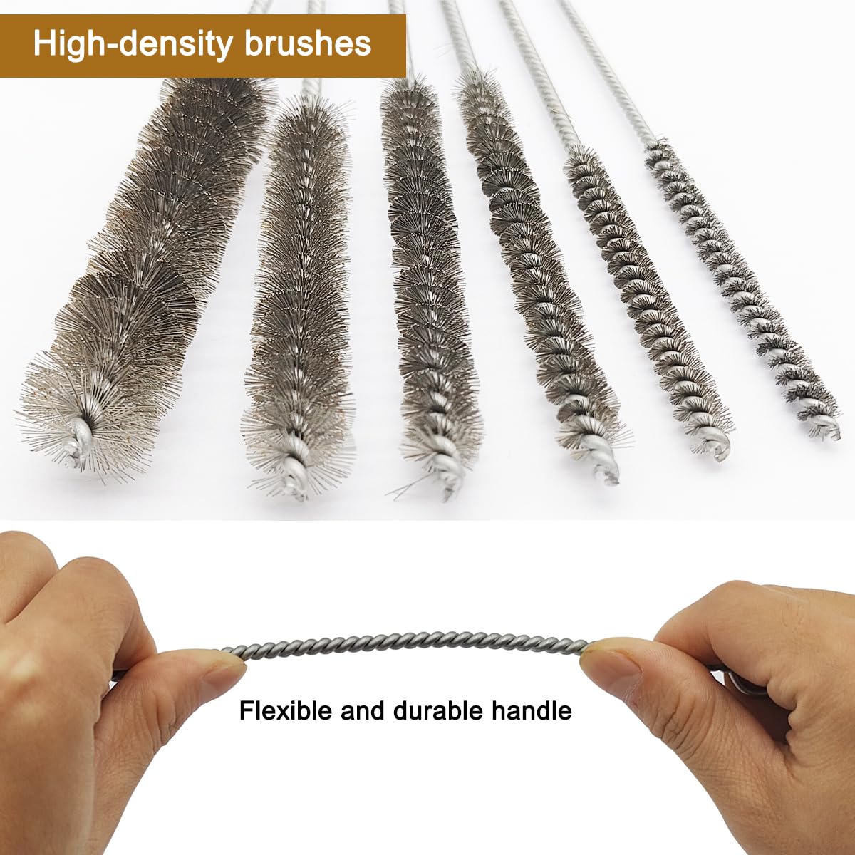 12 Pcs Brass Wire Brush Stainless Steel Wire Brush Set, 12"/30.5cm Long - Image 4