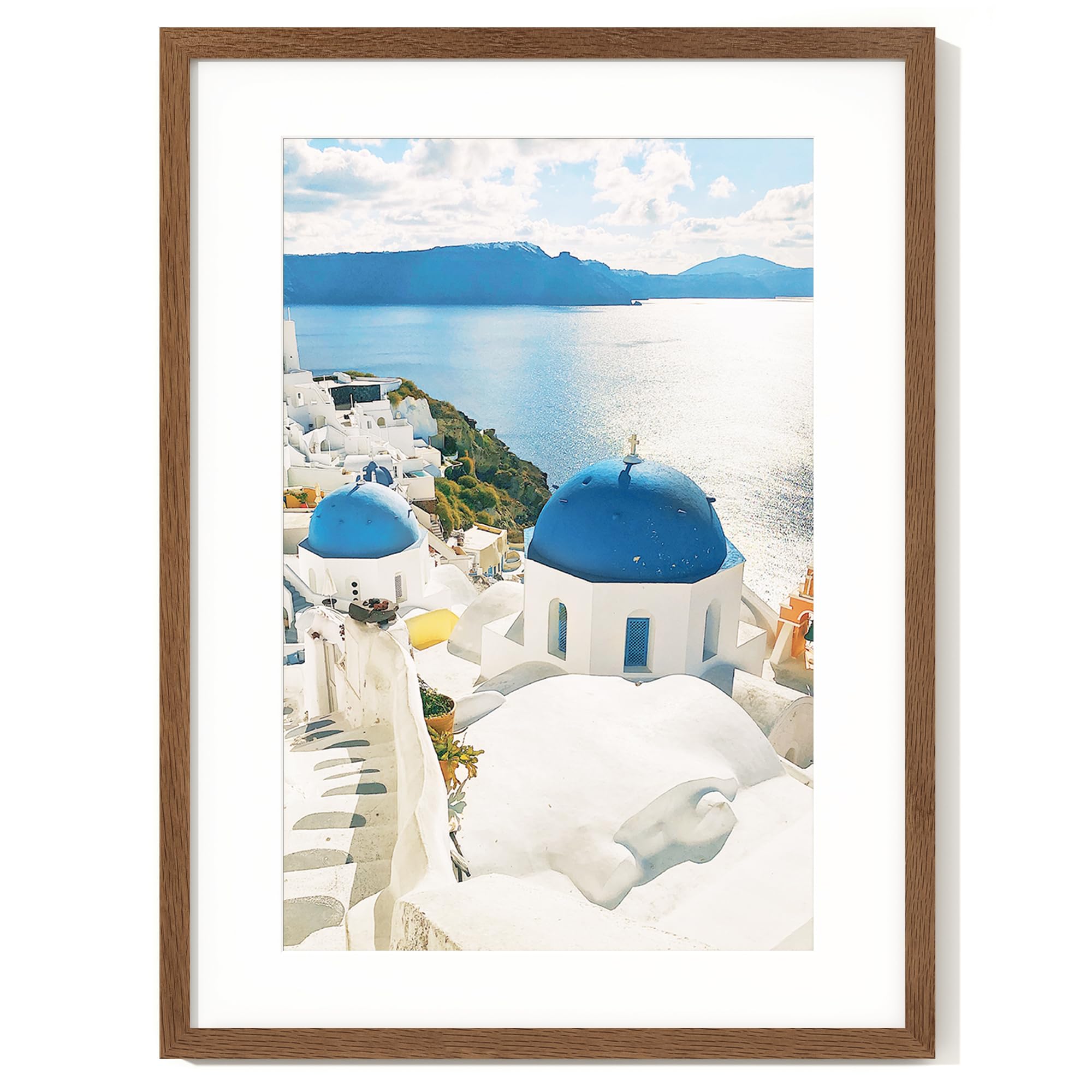 Axeman 17x23 Frame | Solid Oak Wood 13 x 19 Picture Frame With Mat To 17x23 | 23x17 Wood Poster Frame | Tempered Glass and Hanging Hardware Included Home Wall Decor Art Hanging Frame | Walnut