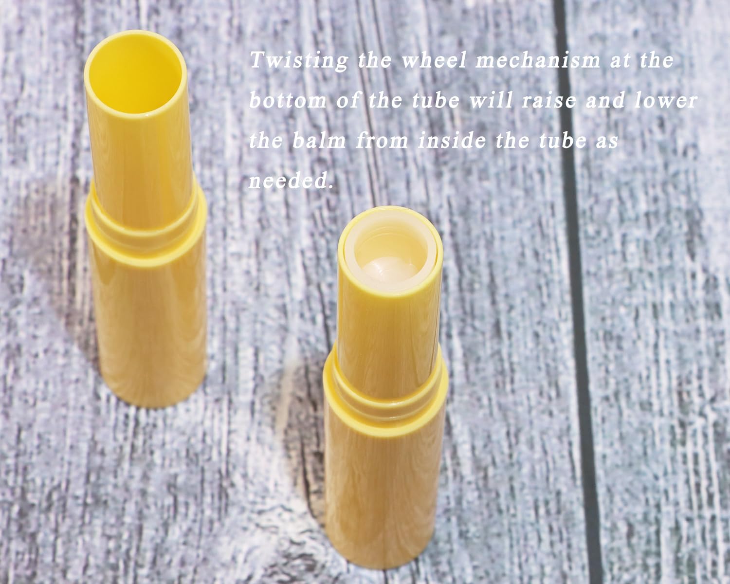 Mini Skater 0.14oz Empty Flavored Lip Balm Container Tubes Plastic Homemade Moisturizing Lip Stick with Caps Bulk Fit for Women Adult DIY Making Supplies, 25 Count (Yellow) image 5