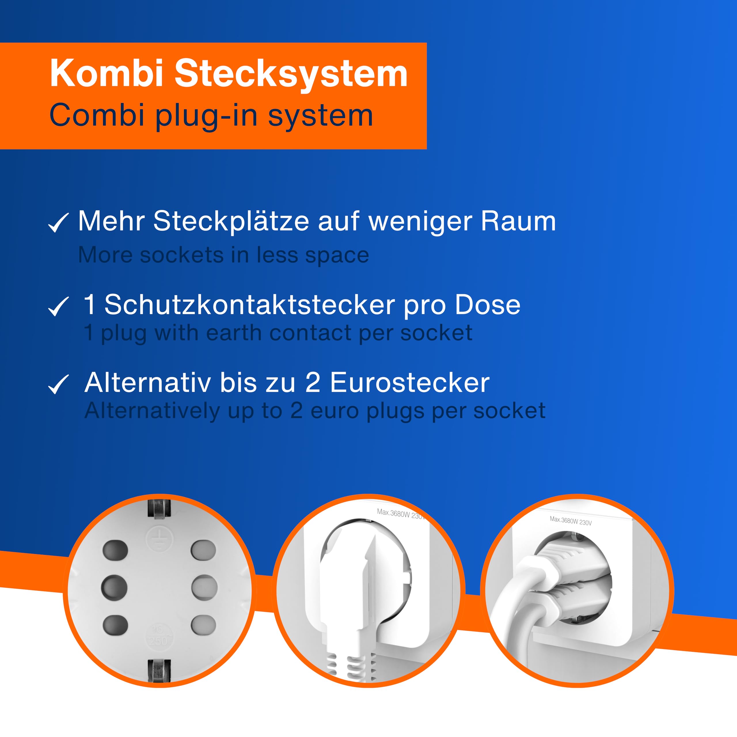 REV Czasomierz czasowy gniazdko elektryczne – format 24 h, 48 razy po 30 min – mechaniczny timer gniazdko z systemem wtykowym kombi, maks. 16 A/3680 W, biały