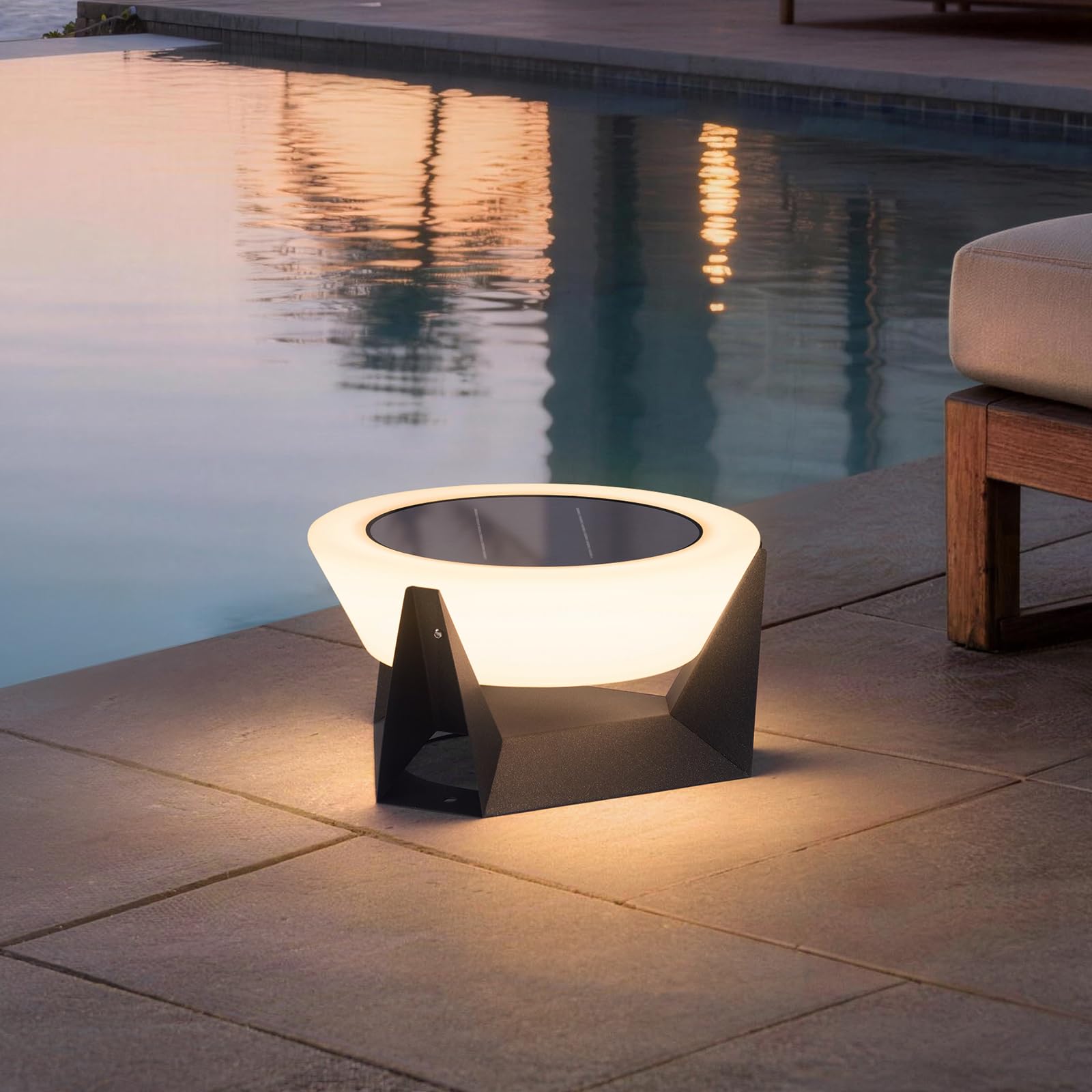 MVBT Solar Floor Lamp, Medium Solar Lantern, 3000K LED Outdoor