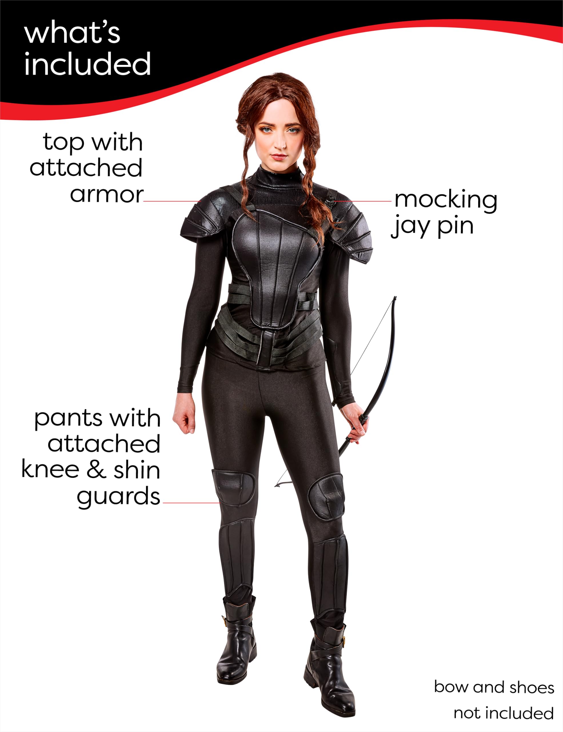 Rubie's Costume Co The Hunger Games Katniss-kostuum voor dames, Zoals getoond, L