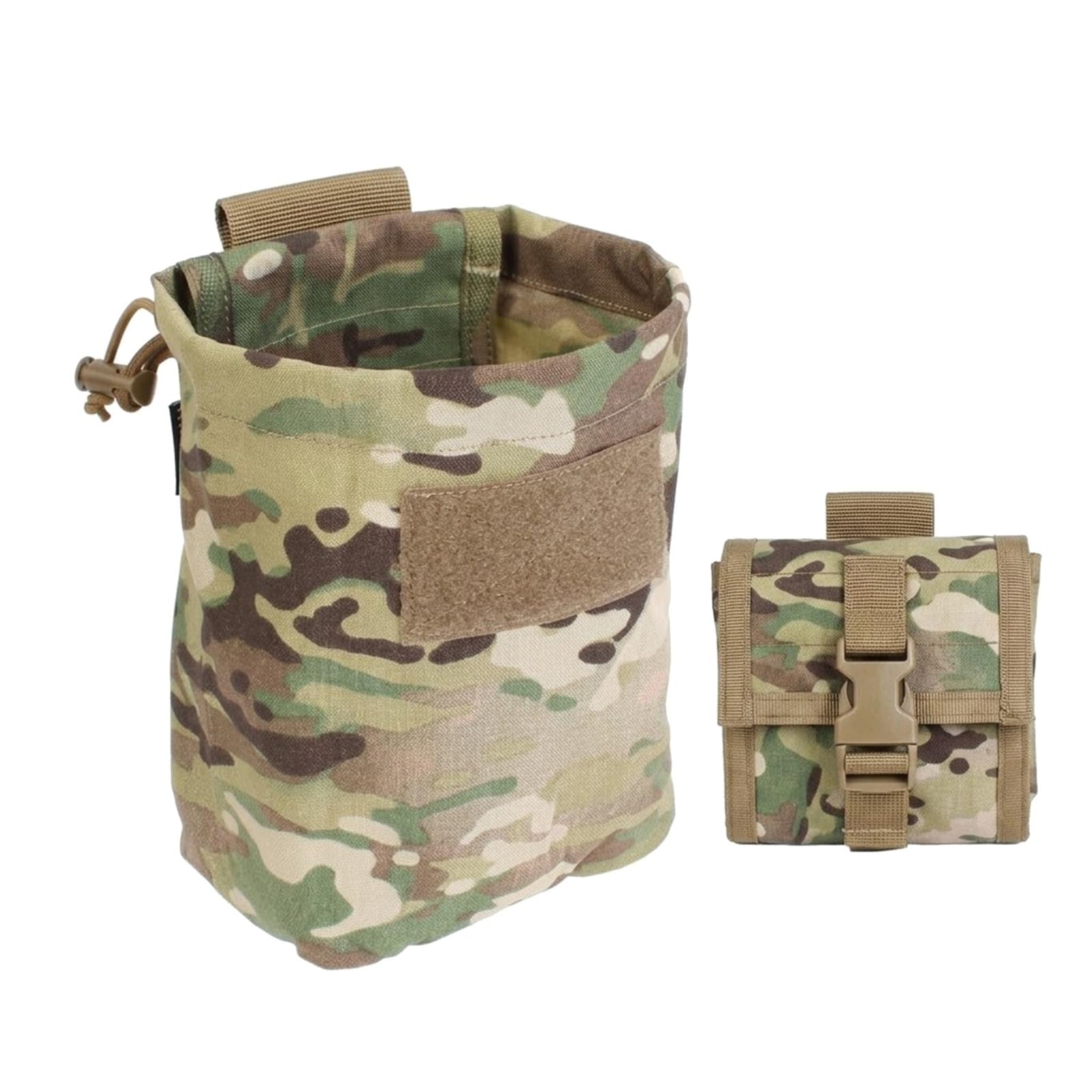 Folding Dump Bag Waist Tool Organizer, Medium Belt MOLLE Mount Adapter Utility Storage Sleeve for Hiking Outdoor Sport(Natural)
